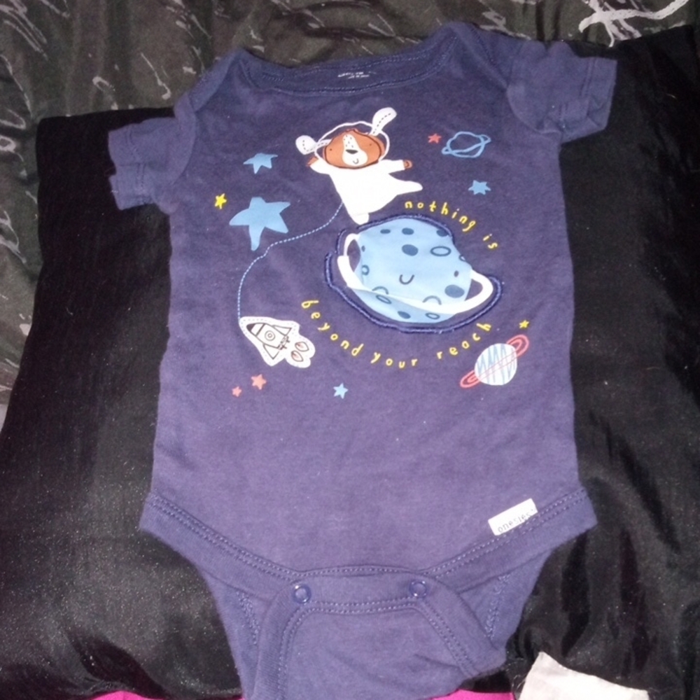 Carter's Blue Space-Themed Baby Onesie